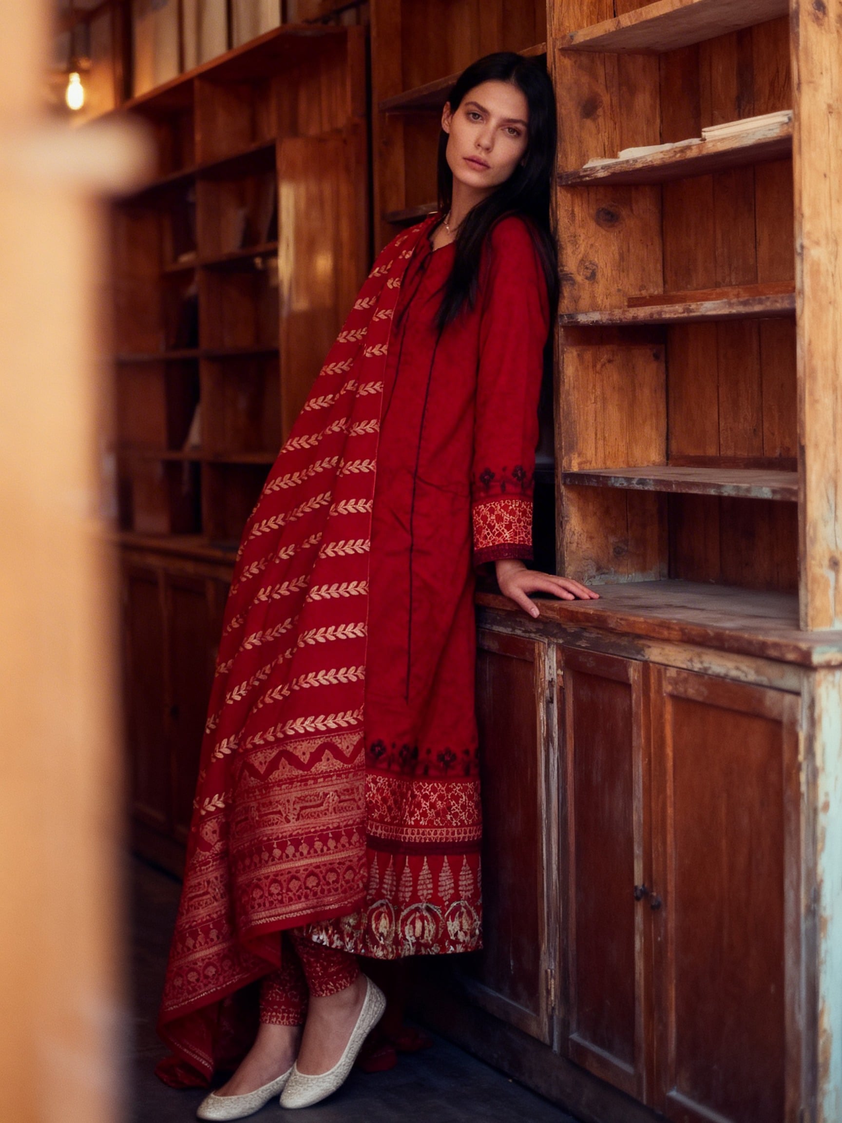 Deep Red Dress, Deep Red, size L — GB-007